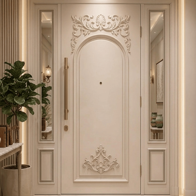 Porta da interno di alto design su misura con finiture luxury e dettagli artigianali esclusivi per residenze di prestigio e ville di lusso firmata Dalisi Home Design