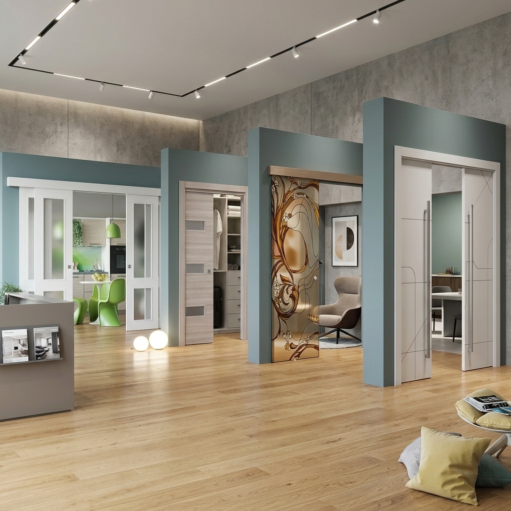 Porte da interni scorrevoli su misura realizzate da Dalis Home Design in un ambiente moderno